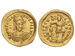 Sólido. 402-450 d.C. TEODOSIO II. CONSTANTINOPLA. Anv.: DN ...