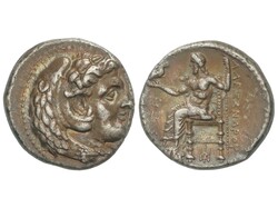 Tetradracma. 337-323 a.C. ALEJANDRO MAGNO. BABILONIA. Anv.: Cabeza de ...