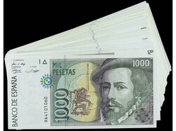 Lote 83 billetes 1.000 Pesetas. 12 Octubre 1992. Hernán Cortés. ...