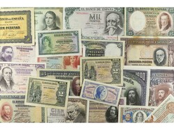 Lote 42 billetes 2 a 1.000 Pesetas. 1926 a 1985. Bastante variado. A ...