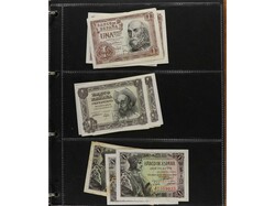 Lote 100 billetes 1 a 10.000 Pesetas. 1906 a 1985. Pequeña ...