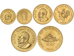 Lote 3 monedas 100, 250 y 500 Shillings. 1966. Peso total de 64,93 ...