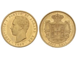 5.000 Reis. 1869. LUIZ I. LISBOA. 8,86 grs. AU (917). (Leves ...