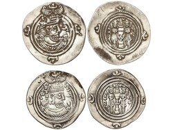 Lote 2 monedas Dracma. KHUSRO II. AR. MBC a MBC+.