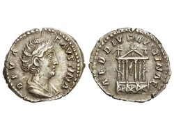 Denario. 141 d.C. FAUSTINA MADRE. Anv.: DIVA FAVSTINA. Busto a ...