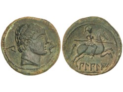 As. 120-30 a.C. BILBILIS (CALATAYUD, Zaragoza). Anv.: Cabeza ...