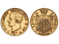 40 Lire. 1814-M. REINO DE NAPOLEÓN. MILÁN. 12,82 grs. AU (900). ...