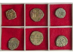 Lote 6 monedas 1/2 y 1 Follis. JUSTINIANO I y JUSTINO II, TIBERIO II. ...