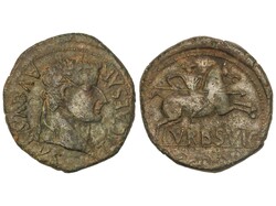 As. 14 d.C. TIBERIO. BOLSCAN (HUESCA). Anv.: Cabeza laureada. TI. ...