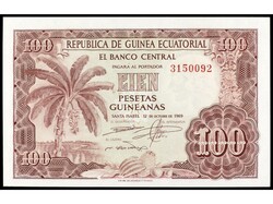 100 Pesetas Guineanas. 12 Octubre 1969. GUINEA ECUATORIAL. Precintado ...
