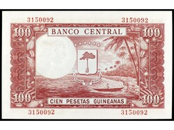 100 Pesetas Guineanas. 12 Octubre 1969. GUINEA ECUATORIAL. Precintado ...