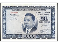 1.000 Pesetas. 12 Octubre 1969. GUINEA ECUATORIAL. Precintado y ...