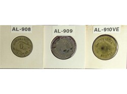 Lote 3 fichas 10, 25 Céntimos y 1 Peseta. COOPERATIVA MILITAR B. ...