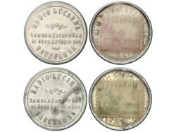 Lote 2 fichas 10 y 15 Cèntims. RADIO LUCARNA. BARCELONA. Al y ...