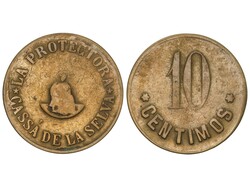 10 Cèntims. COOPERATIVA LA PROTECTORA. CASSÀ DE LA SELVA. Latón. ...