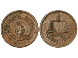 5 Pessetes. LA ECONOMICA RIPOLLENSE. RIPOLL. AE. L-2860. MBC+.
