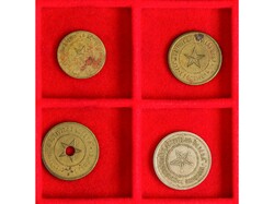 Lote 4 fichas 5, 10 y 25 Cèntims y 2 Pessetes. COOPERATIVA LA ...