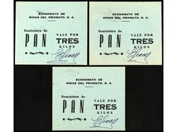 Lote 3 vales por 3 Kilos de Pan. ECONOMATO DE MINAS DEL PRIORATO S.A. ...