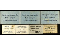 Lote 7 vales. 25 céntimos Cooperativa la Artesana, vale por 1 cupon ...