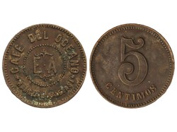 5 Céntimos. CAFÉ DEL OCEANO. RAMBLA CANALETAS. BARCELONA. AE. ...
