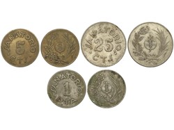 Lote 3 fichas 5, 25 Céntimos y 1 Peseta. SANATORIO-SANT BOI. Ni, ...