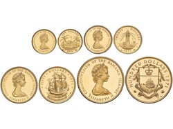 Serie 4 monedas 10, 20, 50 y 100 Dollars. 1971. Peso total de 72,08 ...