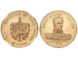 50 Pesos. 1990. Encapsulada por NGC PF67 CAMEO segunda mejor conocida ...