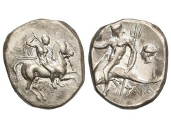 Didracma. 272-235 a.C. TARENTO. CALABRIA. Anv.: Jinete al galope ...