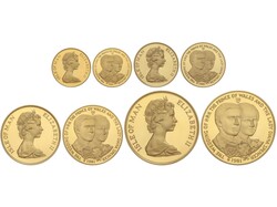 Serie 4 monedas de 1/2, 1, 2 y 5 Pounds. 1981. ELIZABETH II. Peso ...