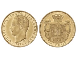 2.000 Reis. 1872. LUIZ I. 3,53 grs. AU (917). (Ínfimas rayitas en ...