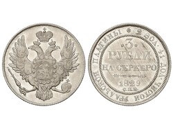 3 Roubles. 1829-СПБ. NICHOLAS I. SAINT PETERSBURG. 10,26 grs. ...