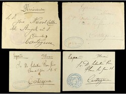 CUBA. 1896-98. FRANQUICIAS MILITARES. Conjunto de 15 cartas con ...
