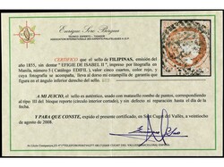 FILIPINAS. 5 c. rojo, márgenes completos. Cert. SORO. Ed.5