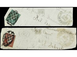 FILIPINAS. 1 real verde y 2 reales carmín, usados en Filipinas. ...