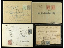 ESPAÑA. 1894-1900. Conjunto de 6 cartas CERTIFICADAS diversos ...
