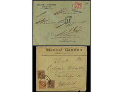ESPAÑA. 1894-1900. Conjunto de 6 cartas CERTIFICADAS diversos ...