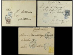 ESPAÑA. 1896-1900. Tres cartas con matasellos del Congreso de los ...