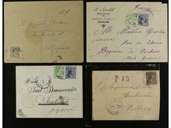 ESPAÑA. Conjunto de 11 cartas, una tarjeta y un recibo de ...