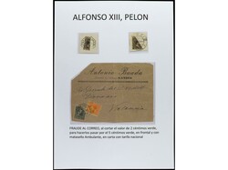 ESPAÑA. ALFONSO XIII. PELÓN. Páginas de álbum con sellos ...