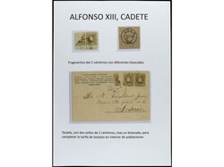 ESPAÑA. ALFONSO XIII. CADETE. Páginas de álbum con sellos ...