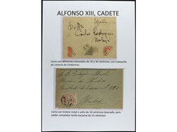 ESPAÑA. ALFONSO XIII. CADETE. Páginas de álbum con sellos ...