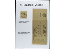 ESPAÑA. ALFONSO XIII. VAQUER. Páginas de álbum con sellos ...