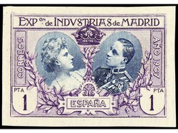 ESPAÑA. EXPO. DE INDUSTRIAS DE MADRID. ENSAYOS DE COLOR. 1 pta. ...