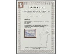ESPAÑA. Aéreo + 5 pts. MUY BONITO. Cert. CEM. Ed.759. Cat. 700€