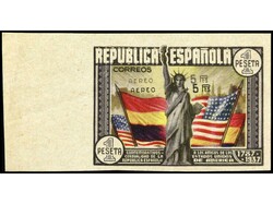 ESPAÑA. Aéreo + 5 pts. multicolor. DOBLE SOBRECARGA SIN DENTAR. Ed ...