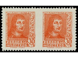 ESPAÑA. SERIE COMPLETA, 6 valores en PAREJAS HORIZONTALES SIN ...