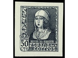 ESPAÑA. SERIE COMPLETA, 6 valores SIN DENTAR. 50 cts. y 1 pta. ...