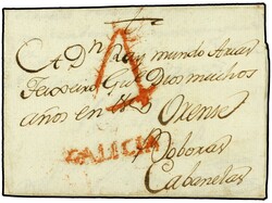 ESPAÑA: PREFILATELIA. 1787 (27 Mayo). SANTIAGO a CABANELAS. Marca ...