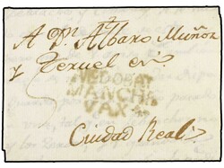 ESPAÑA: PREFILATELIA. 1805. PUERTOLLANO a CIUDAD REAL. Marca ...