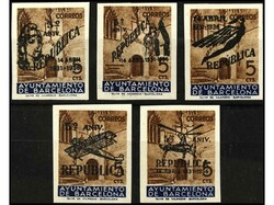 ESPAÑA: AYUNTAMIENTO DE BARCELONA. SERIE COMPLETA. 5 valores NO ...